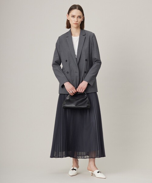 ICB（アイシービー）の「【洗える】LooseWeave ドッキングプリーツスカート（スカート・レディース・ライトイエロー系・42/44）」の7枚目の写真