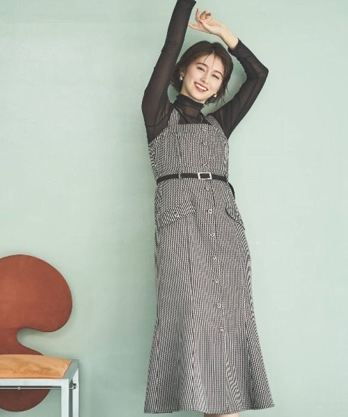 AND COUTURE(アンドクチュール)の「ジャガードジャンスカ(ジャンパースカート・レディース・ブラック系その他/ホワイト系その他/ベージュ系その他・FREE)」の5枚目の写真