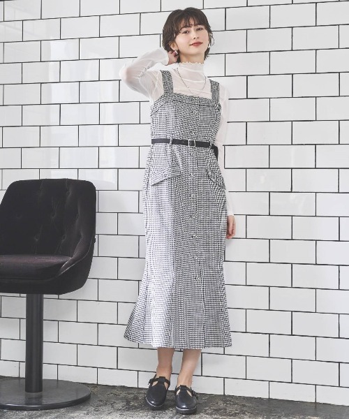 AND COUTURE(アンドクチュール)の「ジャガードジャンスカ(ジャンパースカート・レディース・ブラック系その他/ホワイト系その他/ベージュ系その他・FREE)」の6枚目の写真