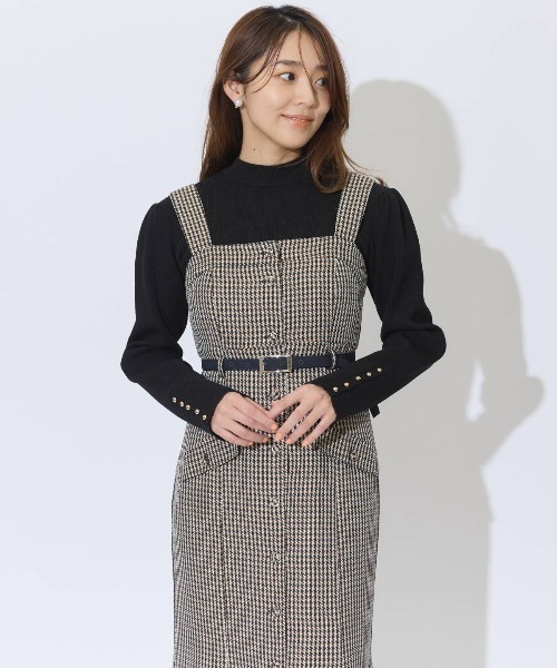 AND COUTURE(アンドクチュール)の「ジャガードジャンスカ(ジャンパースカート・レディース・ブラック系その他/ホワイト系その他/ベージュ系その他・FREE)」の8枚目の写真