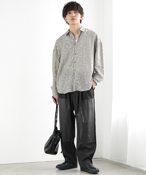 MinoriTY】PUレザーダブルニースラックス 革ジャン（スラックス