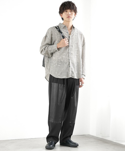 MinoriTY】PUレザーダブルニースラックス（スラックス）｜MinoriTY