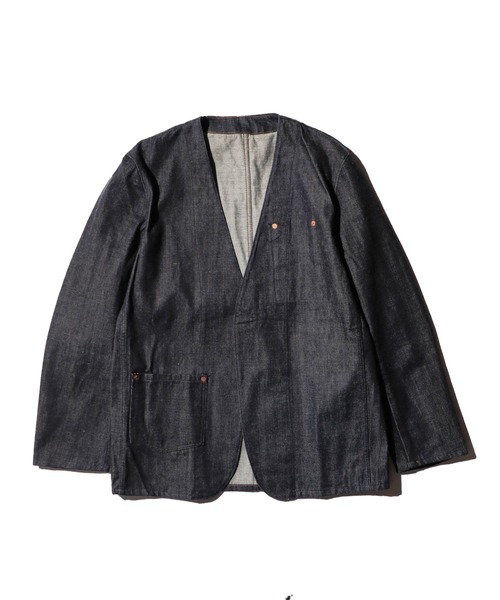 THREE FACE for CSF / 'CROSBY' DENIM NO-COLLAR JACKET (デニム THREE FACE for CSF / 'CROSBY' DENIM NO-COLLAR JACKET (デニム