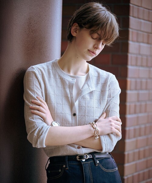 J.PRESS(ジェイプレス)の「【洗える】リブ ノースリーブ カットソー(タンクトップ・レディース・ホワイト系/ブラック系/ライトグレー系・LARGE/MEDIUM)」の10枚目の写真