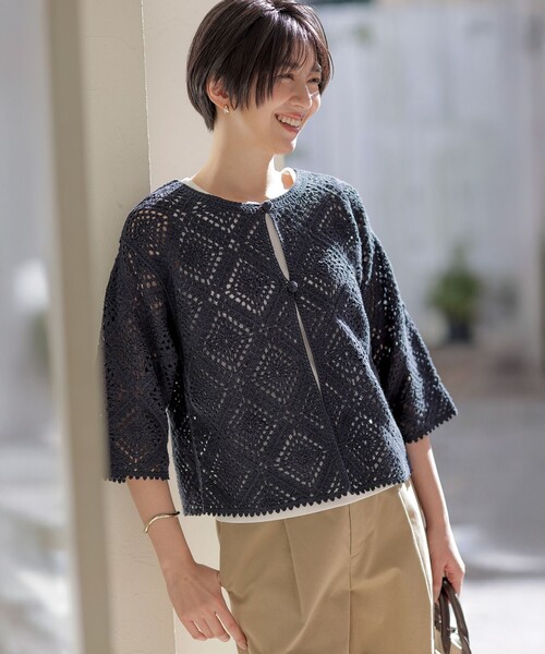 J.PRESS(ジェイプレス)の「【洗える】リブ ノースリーブ カットソー(タンクトップ・レディース・ホワイト系/ブラック系/ライトグレー系・LARGE/MEDIUM)」の12枚目の写真