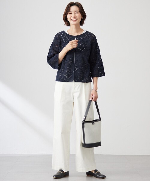 J.PRESS(ジェイプレス)の「【洗える】リブ ノースリーブ カットソー(タンクトップ・レディース・ホワイト系/ブラック系/ライトグレー系・LARGE/MEDIUM)」の18枚目の写真