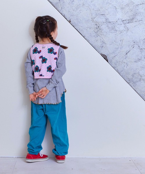 MARKEY'S（マーキーズ）の「総柄ワッフルショートタンクトップ（タンクトップ・キッズ・ブラック/ブラウン/ライトグリーン/ピンク・LL/S/M/L）」の4枚目の写真