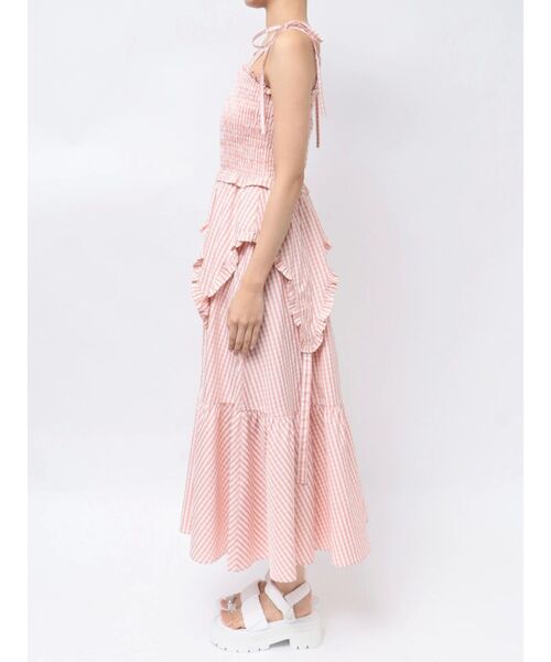 CALNAMUR(カルナムール)の「GINGHAM SHIRRING GATHER OP/ギンガムシャーリングギャザーワンピース(ワンピース・レディース・ブラック/ピンク・FREE)」の20枚目の写真