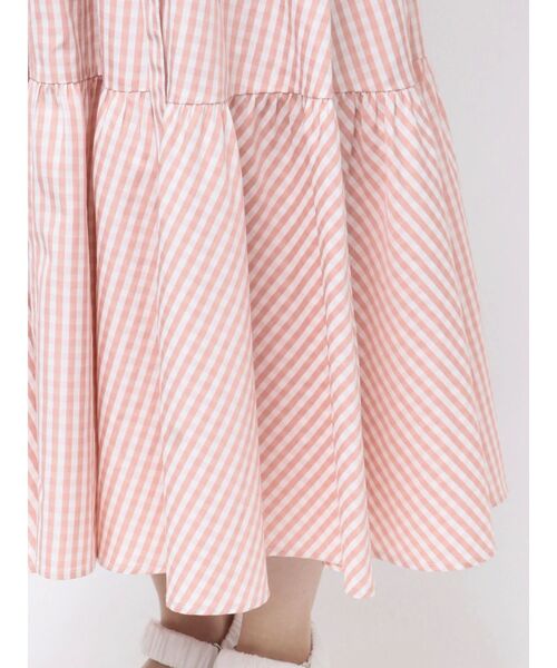 CALNAMUR(カルナムール)の「GINGHAM SHIRRING GATHER OP/ギンガムシャーリングギャザーワンピース(ワンピース・レディース・ブラック/ピンク・FREE)」の12枚目の写真