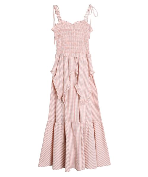 CALNAMUR(カルナムール)の「GINGHAM SHIRRING GATHER OP/ギンガムシャーリングギャザーワンピース(ワンピース・レディース・ブラック/ピンク・FREE)」の8枚目の写真