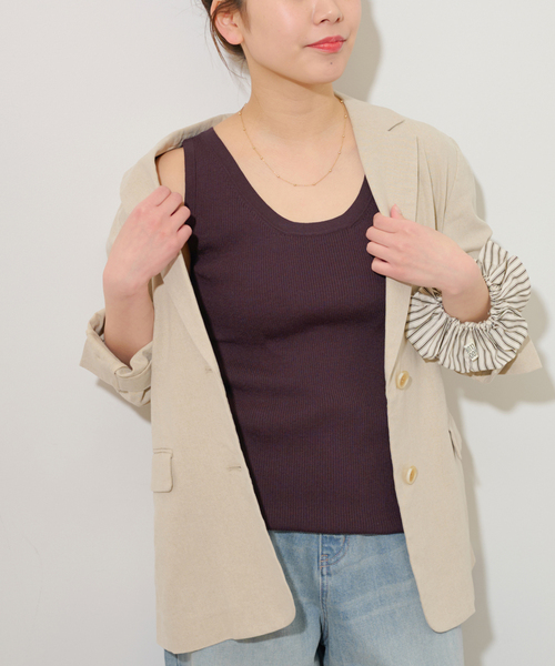 JOURNAL STANDARD relume(ジャーナルスタンダード レリューム)の「Vis/Polyクルーネックリブタンクトップ(タンクトップ・レディース・ホワイト/ブラック/ブラウン・FREE)」の16枚目の写真
