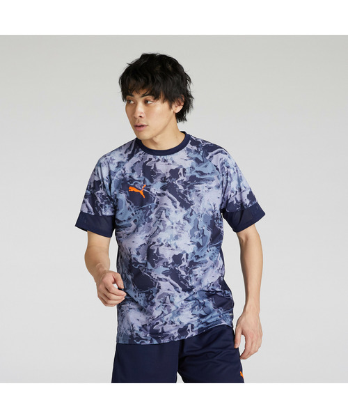 PUMA（プーマ）の「PUMA プーマ メンズ サッカー INDIVIDUAL PUMAFTBL プロ AOP 半袖 シャツ（Tシャツ/カットソー・メンズ・ブラック/ネイビー/ホワイト・X-LARGE/XX-LARGE/LARGE/MEDIUM/SMALL）」の3枚目の写真