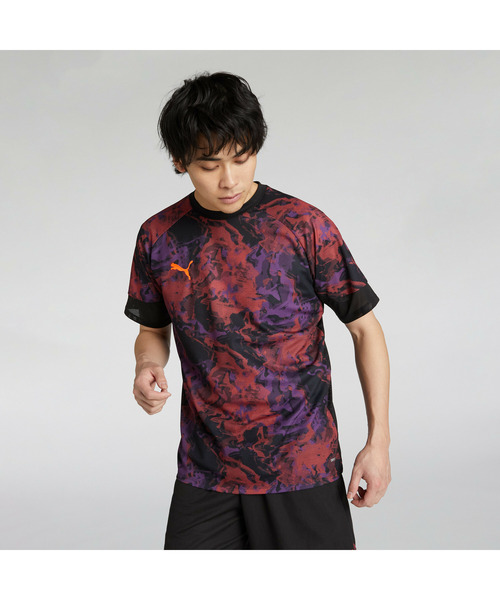 PUMA（プーマ）の「PUMA プーマ メンズ サッカー INDIVIDUAL PUMAFTBL プロ AOP 半袖 シャツ（Tシャツ/カットソー・メンズ・ブラック/ネイビー/ホワイト・X-LARGE/XX-LARGE/LARGE/MEDIUM/SMALL）」の2枚目の写真