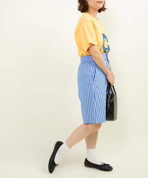 CHILD WOMAN(チャイルドウーマン)の「☆オックスストライプ 後ろゴムハーフパンツ(その他パンツ・レディース・ブルー・FREE)」の12枚目の写真