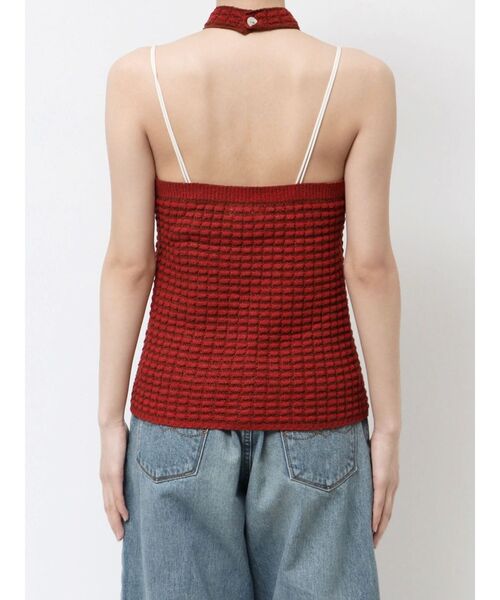 Ungrid（アングリッド）の「ホルターネックデザインニット（タンクトップ・レディース・アイボリー/レッド/ブラック・FREE）」の4枚目の写真