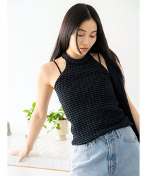 超お得【新品タグ付き/現行品】チェック柄タンクトップ・ズボンセット売り セール】チェック柄 バルーンデザイン 切り替え タンクトップ