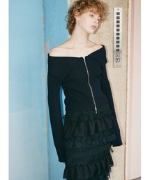 COEL（コエル）の「オフショルタイトジップニット（ニット/セーター）」