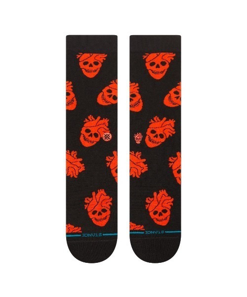 STANCE(スタンス)の「STANCE/スタンス ソックス FALLIN IN SKULL CREW STRANGE LOVE(ストレンジラブ)コラボレーションモデル A545A25FAL(ソックス/靴下・メンズ・ブラック×レッド・L)」の2枚目の写真