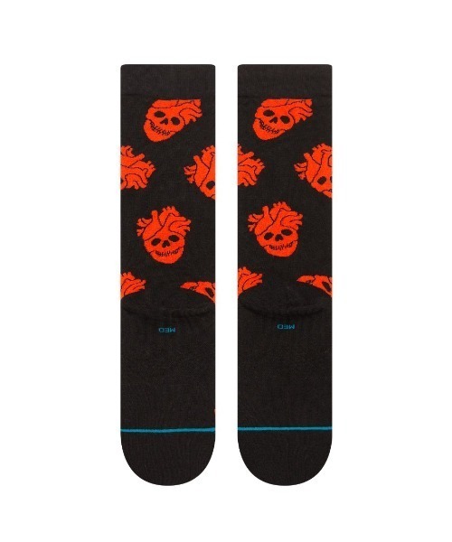 STANCE(スタンス)の「STANCE/スタンス ソックス FALLIN IN SKULL CREW STRANGE LOVE(ストレンジラブ)コラボレーションモデル A545A25FAL(ソックス/靴下・メンズ・ブラック×レッド・L)」の3枚目の写真