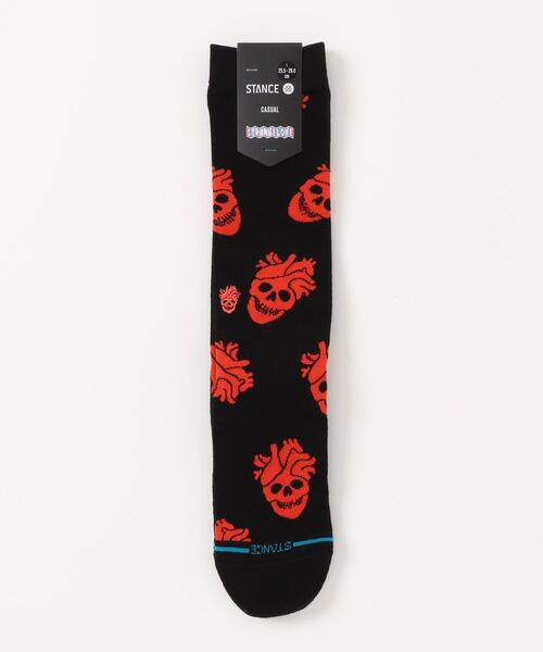 STANCE(スタンス)の「STANCE/スタンス ソックス FALLIN IN SKULL CREW STRANGE LOVE(ストレンジラブ)コラボレーションモデル A545A25FAL(ソックス/靴下・メンズ・ブラック×レッド・L)」の4枚目の写真