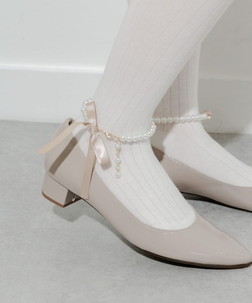 SMELLY（スメリー）の「『WEB/一部店舗限定』パールリボンアンクレット（アンクレット・レディース・ベージュ/ブラック・-）」の9枚目の写真