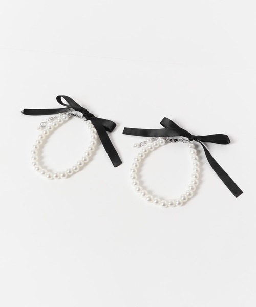 SMELLY（スメリー）の「『WEB/一部店舗限定』パールリボンアンクレット（アンクレット・レディース・ベージュ/ブラック・-）」の16枚目の写真