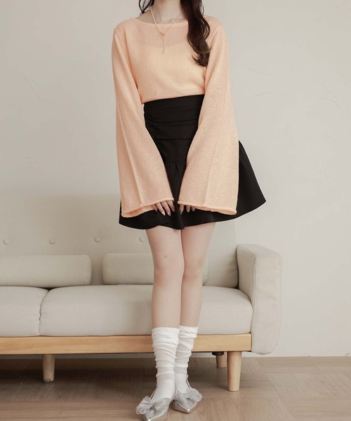 Ambre Neige（アンブルネージュ）の「back ribbon sheer knit / バックリボンシアーニット（ニット/セーター・レディース・アイボリー/ピンク/ライトグリーン・FREE）」の7枚目の写真