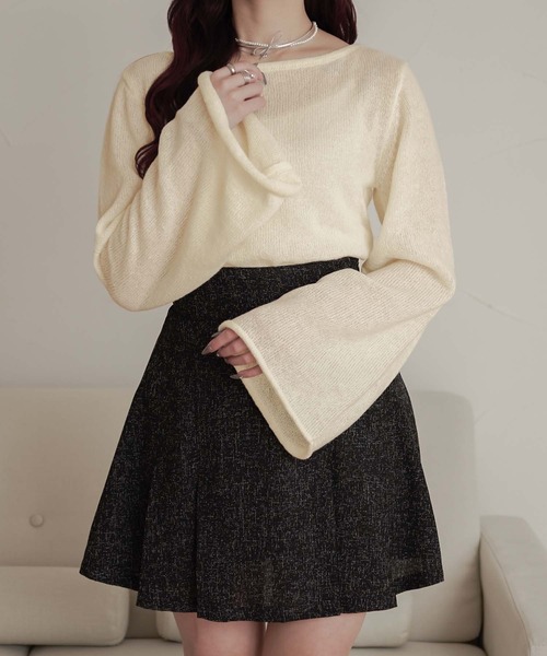 Ambre Neige（アンブルネージュ）の「back ribbon sheer knit / バックリボンシアーニット（ニット/セーター・レディース・アイボリー/ピンク/ライトグリーン・FREE）」の9枚目の写真