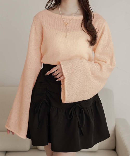 Ambre Neige（アンブルネージュ）の「back ribbon sheer knit / バックリボンシアーニット（ニット/セーター・レディース・アイボリー/ピンク/ライトグリーン・FREE）」の17枚目の写真