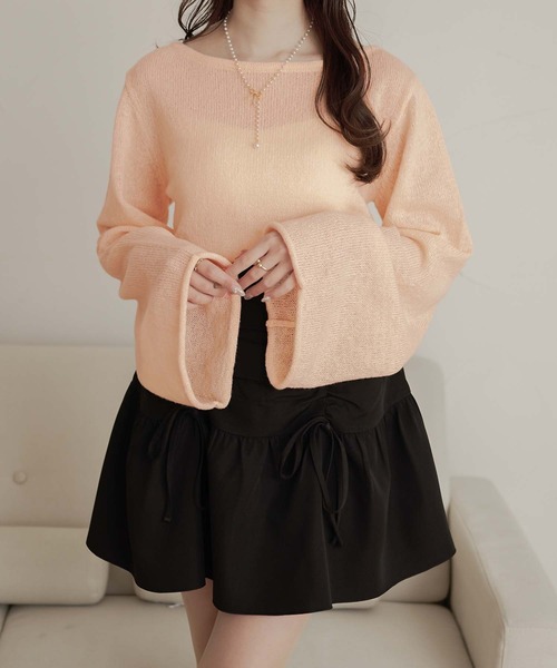 Ambre Neige（アンブルネージュ）の「back ribbon sheer knit / バックリボンシアーニット（ニット/セーター・レディース・アイボリー/ピンク/ライトグリーン・FREE）」の18枚目の写真
