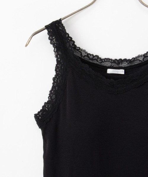 Honeys（ハニーズ）の「【ＵＶカット・吸水速乾】カップ付レースタンクトップ（タンクトップ・レディース・オフホワイト/ブラック/ネイビー/ピンク/サックスブルー・L/LL/M/S）」の9枚目の写真