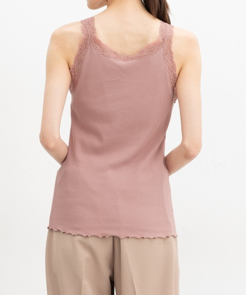 Honeys（ハニーズ）の「【ＵＶカット・吸水速乾】カップ付レースタンクトップ（タンクトップ・レディース・オフホワイト/ブラック/ネイビー/ピンク/サックスブルー・L/LL/M/S）」の18枚目の写真