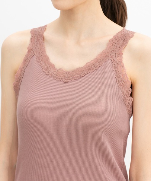 Honeys（ハニーズ）の「【ＵＶカット・吸水速乾】カップ付レースタンクトップ（タンクトップ・レディース・オフホワイト/ブラック/ネイビー/ピンク/サックスブルー・L/LL/M/S）」の19枚目の写真