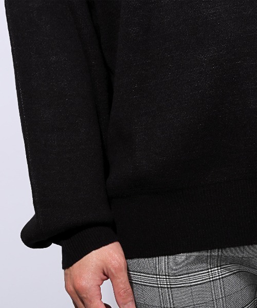 LUXSTYLE(ラグスタイル)の「ダブルジャガードロゴクルーネックニット(ニット/セーター・メンズ・ブラック/ホワイト・M/L)」の11枚目の写真