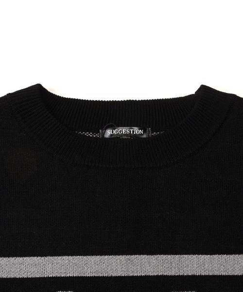 LUXSTYLE(ラグスタイル)の「ダブルジャガードロゴクルーネックニット(ニット/セーター・メンズ・ブラック/ホワイト・M/L)」の14枚目の写真