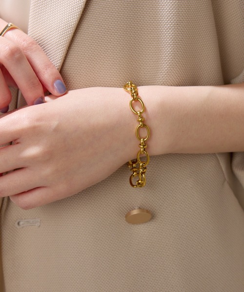 PAPILLONNER（パピヨネ）の「ステンレスチェーンブレスレット（ブレスレット・レディース・シルバー/ゴールド・FREE）」の3枚目の写真