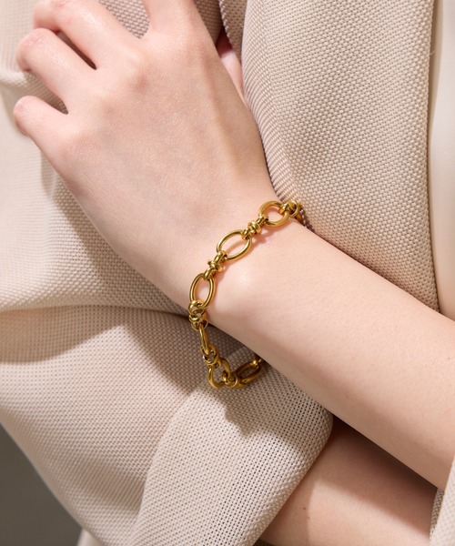 PAPILLONNER（パピヨネ）の「ステンレスチェーンブレスレット（ブレスレット・レディース・シルバー/ゴールド・FREE）」の4枚目の写真