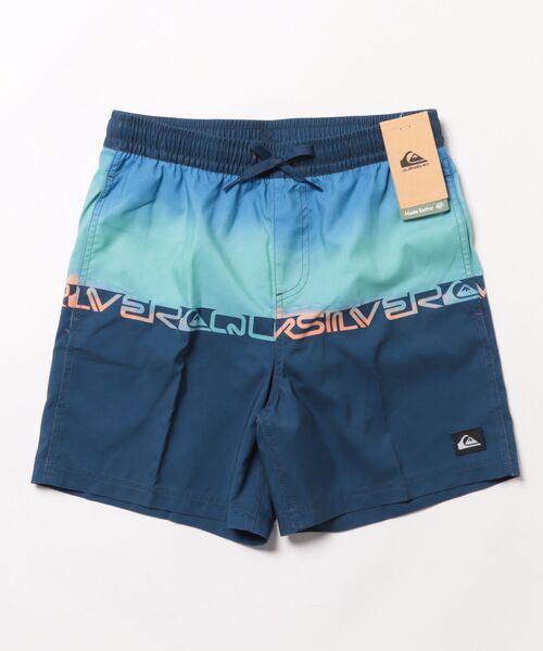 Quiksilver（クイックシルバー）の「EVERYDAY WORDBLOCK V/クイックシルバーキッズウエストゴムサーフトランクス・ボードショーツ・バギーショーツ(水着)（水着・キッズ・ブルー/ブラック/グリーン/オレンジ・130/140/150/160）」の4枚目の写真