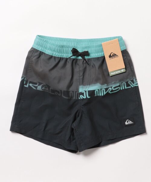 Quiksilver（クイックシルバー）の「EVERYDAY WORDBLOCK V/クイックシルバーキッズウエストゴムサーフトランクス・ボードショーツ・バギーショーツ(水着)（水着・キッズ・ブルー/ブラック/グリーン/オレンジ・130/140/150/160）」の2枚目の写真