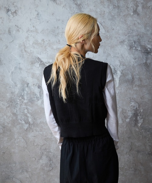 paradigm（パラダイム）の「【paradigm】コットンニットコンパクトベスト（ベスト・レディース・アイボリー/ブラック/グレー・SMALL/MEDIUM）」の21枚目の写真