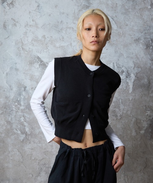 paradigm（パラダイム）の「【paradigm】コットンニットコンパクトベスト（ベスト・レディース・アイボリー/ブラック/グレー・SMALL/MEDIUM）」の19枚目の写真