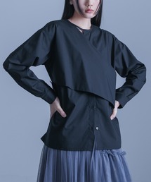 アシメカシュクールシャツ