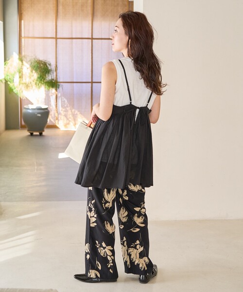 FREAK'S STORE（フリークスストア）の「限定展開　インド ボリューム 切り替え キャミ ビスチェ TEEセット（キャミソール・レディース・ブラック/ネイビー/モカ/レッド/ライトグレー・ﾌﾘ-）」の15枚目の写真