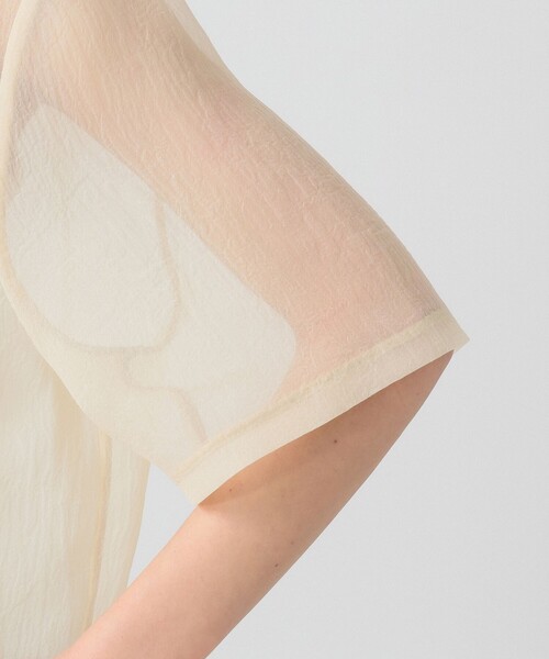 Ray BEAMS(レイビームス)の「オーガンジー ハーフスリーブ ジャケット(テーラードジャケット・レディース・ベージュ/ブラック・0/1)」の15枚目の写真