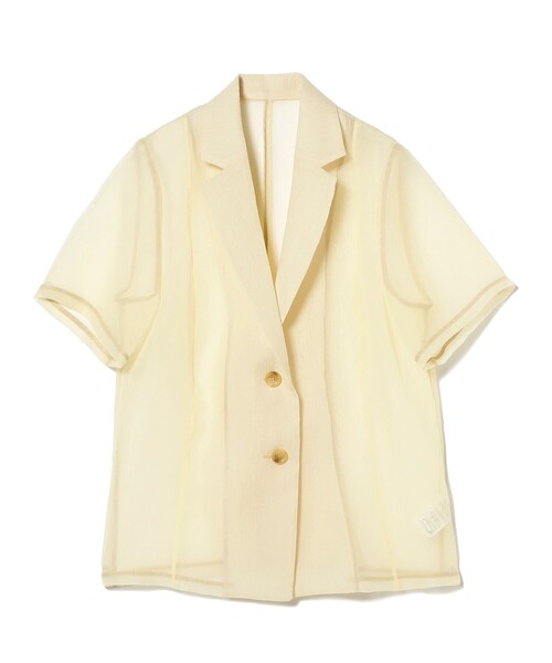 Ray BEAMS(レイビームス)の「オーガンジー ハーフスリーブ ジャケット(テーラードジャケット・レディース・ベージュ/ブラック・0/1)」の17枚目の写真