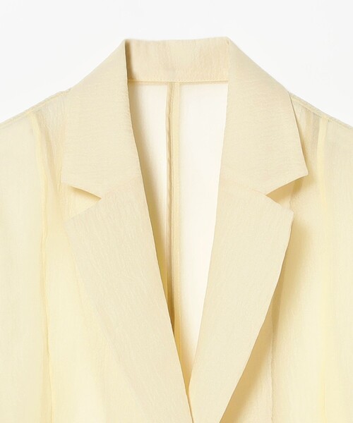 Ray BEAMS(レイビームス)の「オーガンジー ハーフスリーブ ジャケット(テーラードジャケット・レディース・ベージュ/ブラック・0/1)」の18枚目の写真