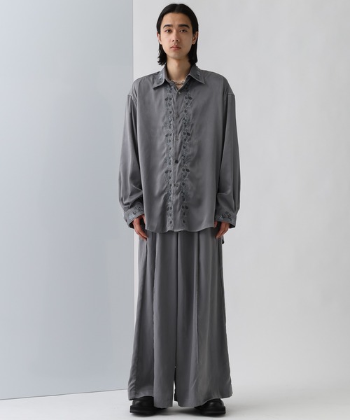 HARE（ハレ）の「【TSUYA SET UP対応】フロントシシュウシャツ(HARE)（シャツ/ブラウス・メンズ・ブラック/グレー/ブルー・FREE）」の7枚目の写真