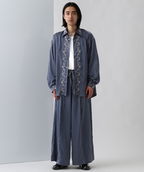 HARE（ハレ）の「【TSUYA SET UP対応】フロントシシュウシャツ(HARE)（シャツ/ブラウス・メンズ・ブラック/グレー/ブルー・FREE）」の10枚目の写真
