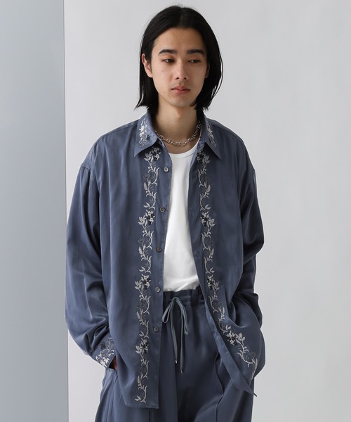 HARE（ハレ）の「【TSUYA SET UP対応】フロントシシュウシャツ(HARE)（シャツ/ブラウス・メンズ・ブラック/グレー/ブルー・FREE）」の14枚目の写真