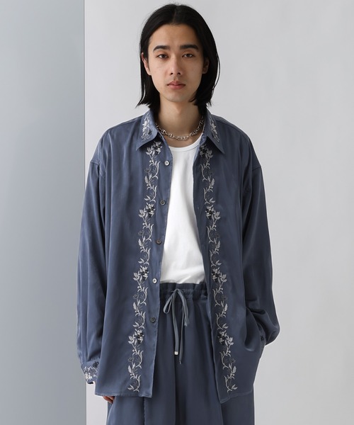 HARE（ハレ）の「【TSUYA SET UP対応】フロントシシュウシャツ(HARE)（シャツ/ブラウス・メンズ・ブラック/グレー/ブルー・FREE）」の15枚目の写真